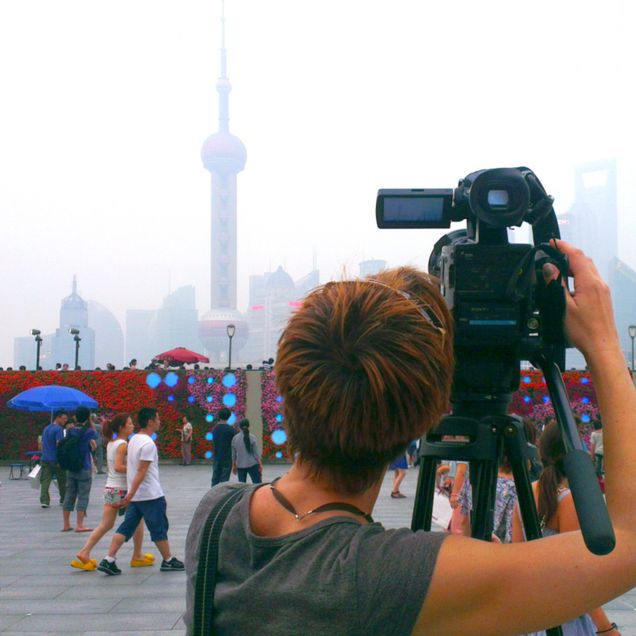 Imagefilm ist ein Showcase: Hier wird die imposante Skyline von Shanghai gefilmt.